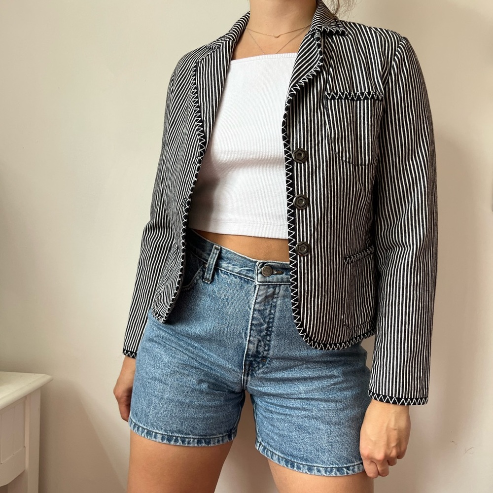 Talbots Petite Stripe Knit Blazer